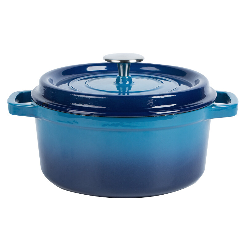 Netease strictly selected 100 year old enamel pot cast iron enamel stew pot soup pot gradient blue 22cm