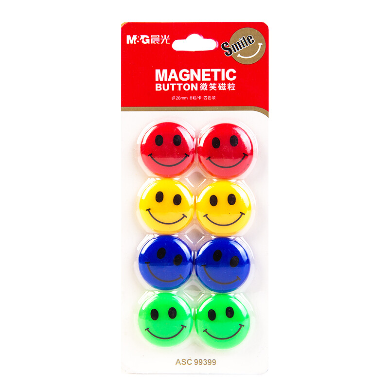 Chenguang (M & G) 8 capsules Φ 28mm smile strong magnetic particle whiteboard special magnetic buckle magnetic nail magnetic paste magnet asc99399