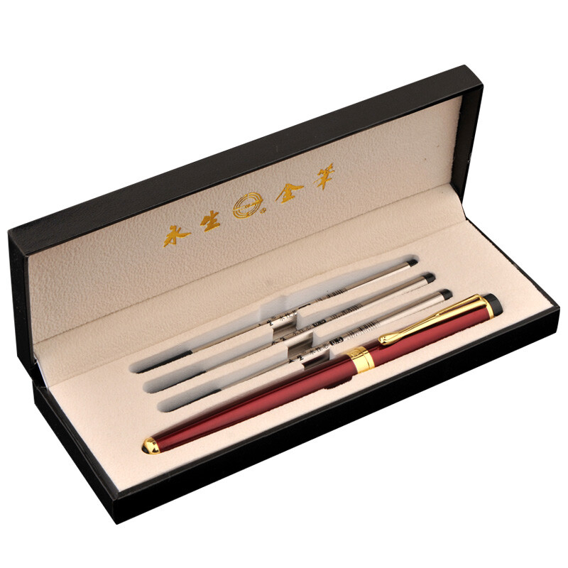 Yongsheng 9131 metal signature pen business neutral pen gift pen pearl pen men's and women's water pen set red