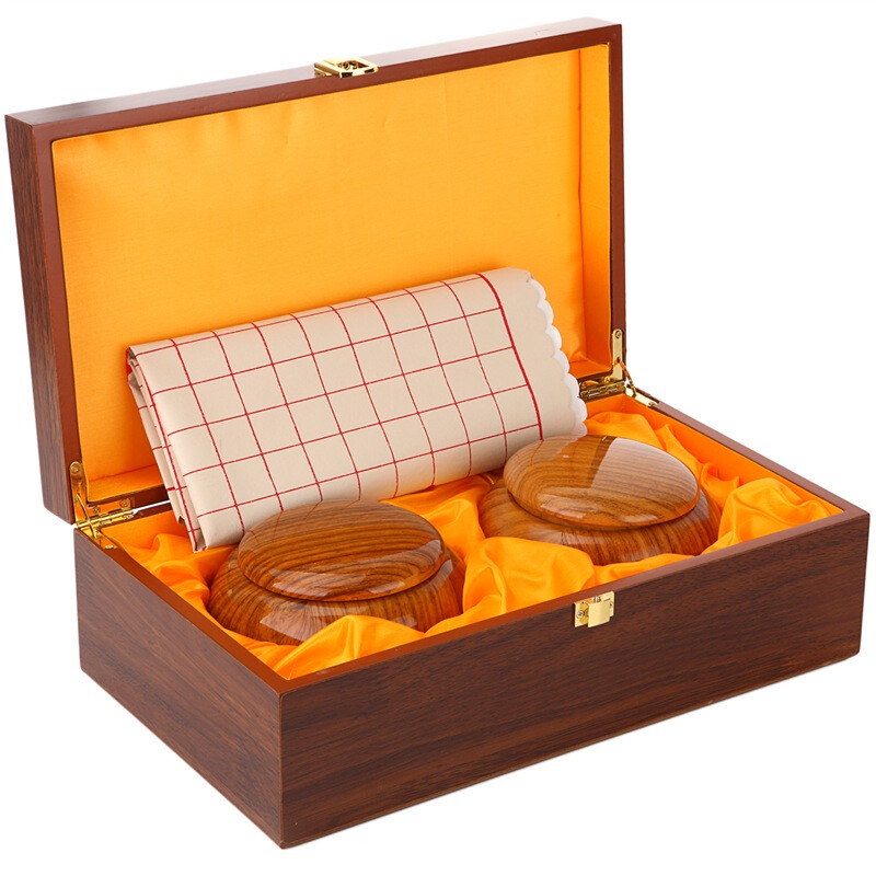 Yunzi boutique wooden box packing box + leather chessboard + chess pot, white, black and transparent yz-004