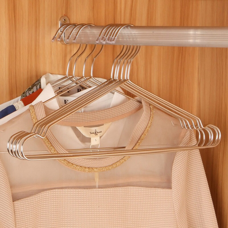Ourunzhe clothes hanger stainless steel solid clothes hanger 30 pieces