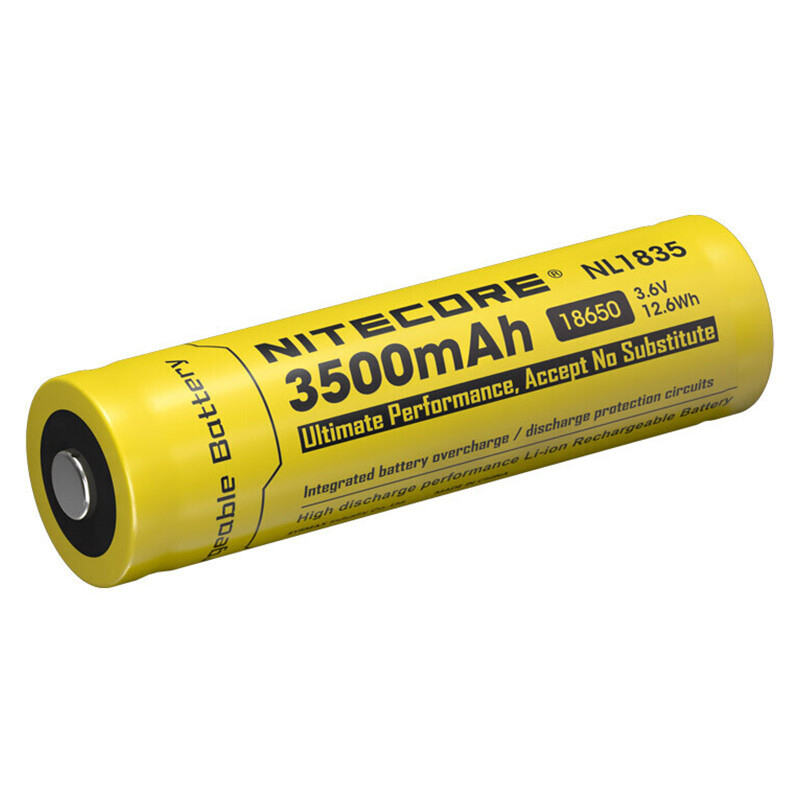 Nitecore netcor nl1835 rechargeable lithium battery 3500mah yellow