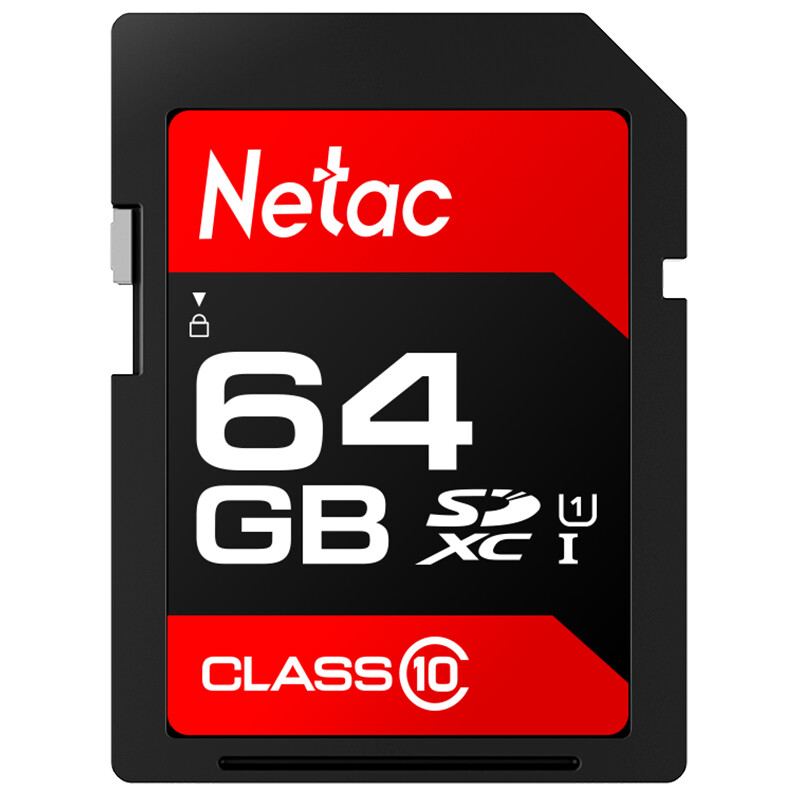 Netac 64GB SD card 80mb / s SLR digital camera high speed memory card HD camera SDXC uhs-i memory card U1 class10 technology red