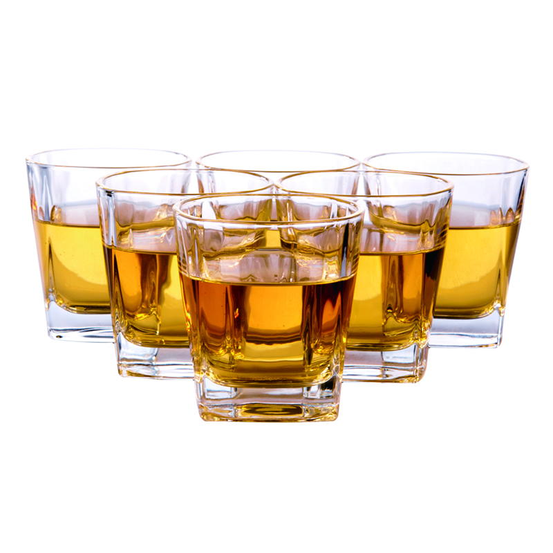 Jieyajie glass wine cup (248ml) spirit cup glass whisky cup set (6 pieces)
