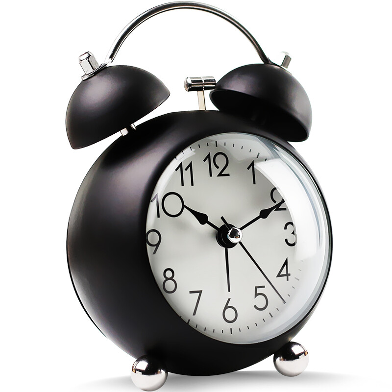 Maishi alarm clock creative student bedroom small alarm clock children mute luminous Mini bedside clock mechanical spherical ring alarm clock qm-03 black