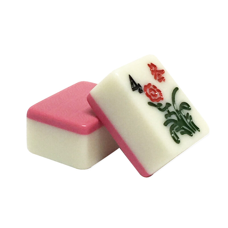 Yali mahjong brand boutique Chinese knot family first-class mahjong players rub mahjong brand 44mm rose red gift boutique storage bag