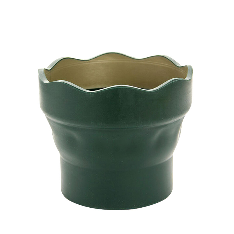 Faber Castell folding bucket water cup sketch painting art telescopic bucket watercolor powder multifunctional pen washing bucket - dark green