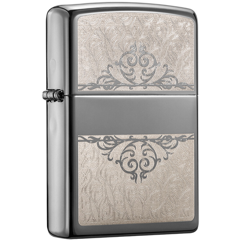 Zippo Lighter classical flower 1 mirror chrome plated computer engraving laser engraving 28467-a-043284