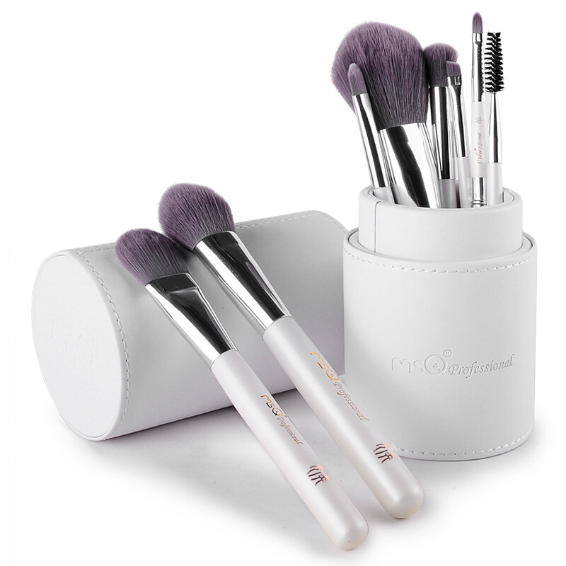 MSQ 8 pearl white series makeup set brush professional makeup tools blush brush foundation brush, eyebrow brush lip brush eye shadow brush
