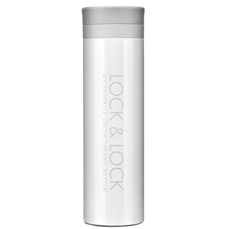 Locklock portable couple cup tea mark insulation cold cup stainless steel vacuum vehicle mounted male and female student cup 350ml white lhc9016w