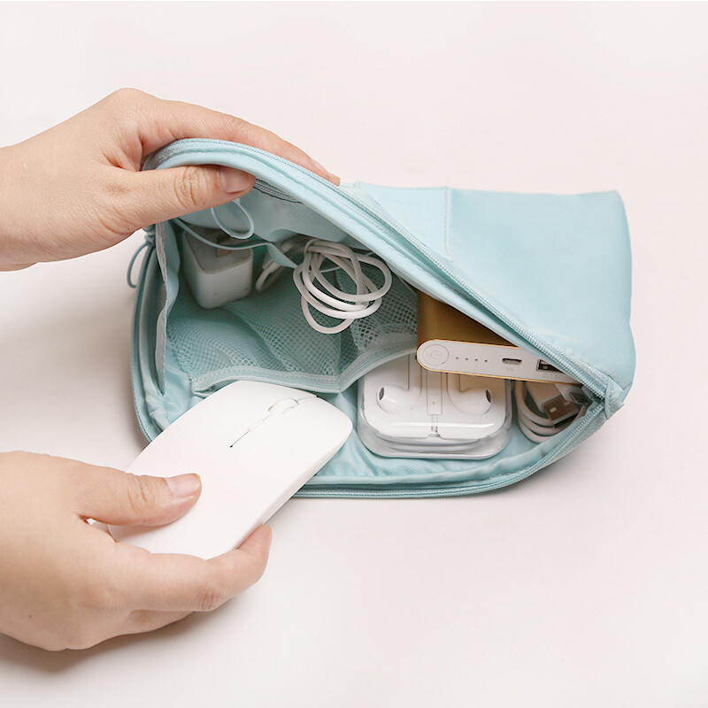 Wutong Annan digital storage bag, new travel business multi-function power supply data line charger, cosmetic bag, portable package, lake blue