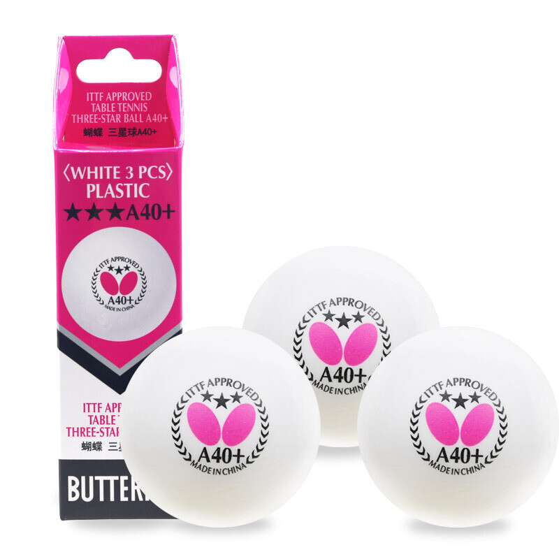 Butterfly three-star table tennis ball 3 pieces of table tennis ball a40 + white