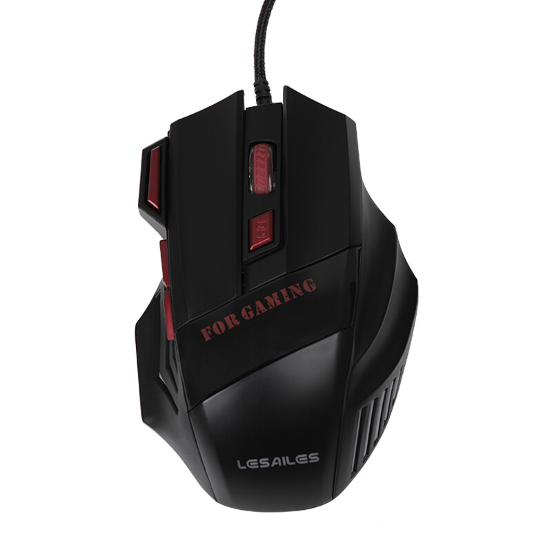 Lesailes leimu limo601 wired game mouse Jedi survival eating chicken video game luminous 7-button mouse