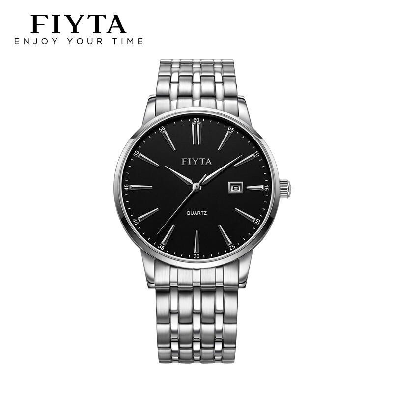 Fiyta watch classic series quartz couple men's watch black plate steel band Watch dg802002 WBW