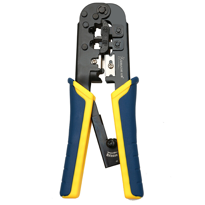 Samzhe sz-568r booster lever labor-saving ratchet telephone network stripping pliers telephone network crystal head crimping pliers computer network cable telephone line crimping tool