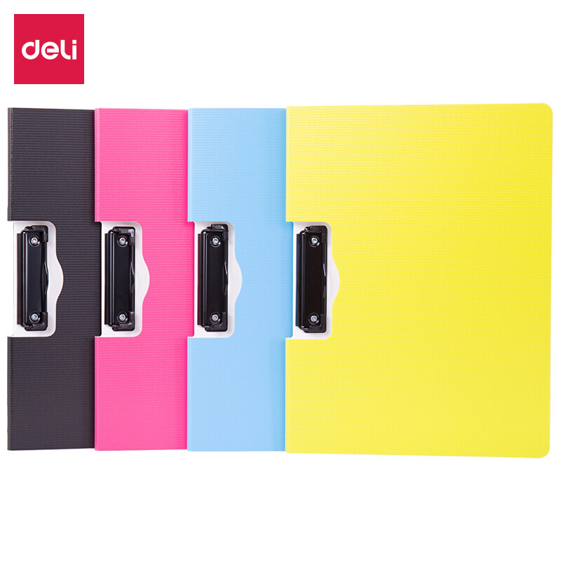 Deli color horizontal folding board folder A4 data folder test paper folder single color random 5011