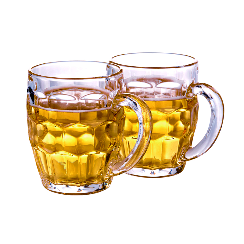 Jieyajie beer glass water cup (565ml) large capacity pineapple draft beer cup (2 pieces)