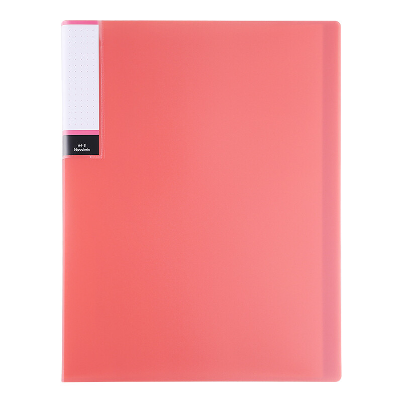 Japan tanosee office high transparent bright color folder / data book / storage bag A4 / 36 bag containing pink 1 volume tpcba4-36p