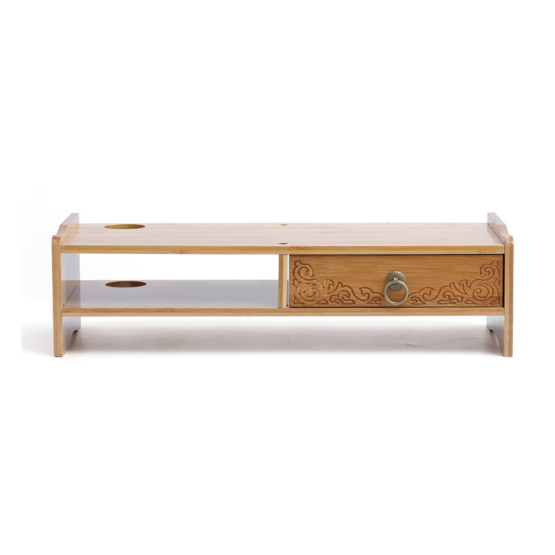 Beifang computer monitor heightening rack antique moire solid wood bamboo monitor bracket base monitor bracket keyboard storage rack monitor base computer bracket