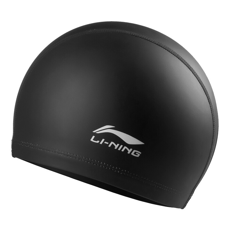 Li Ning Li-Ning men's and women's swimming cap PU coated long hair waterproof swimming cap ear protection comfortable head lsjl856 black