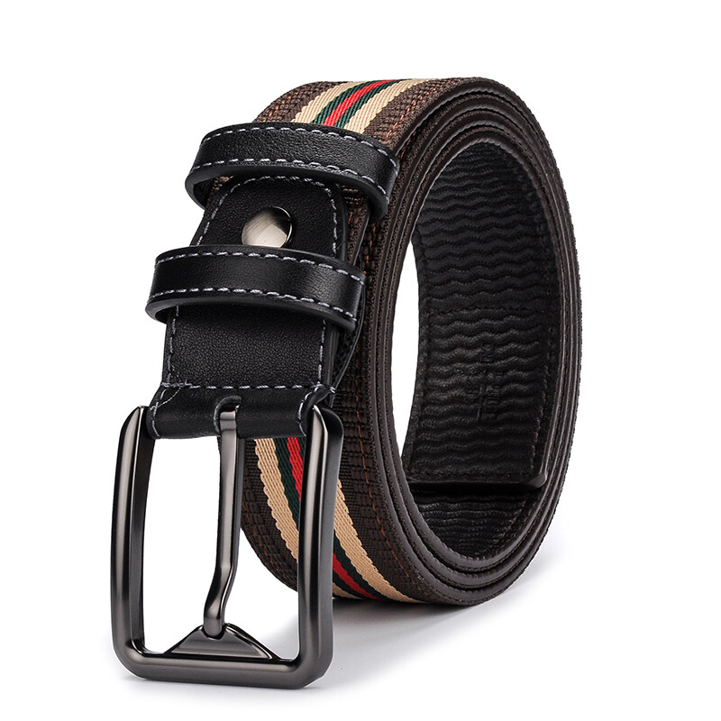 St. Paul men's belt canvas needle buckle belt fashion casual versatile trouser belt f70840341-0352 color blocking