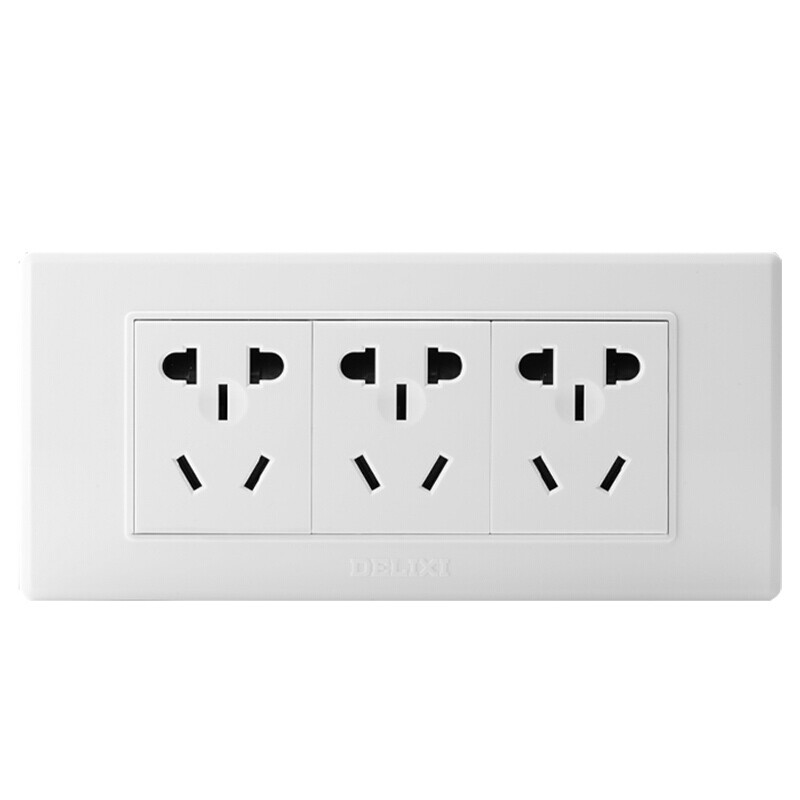 Delixi switch socket panel 118 three position five hole 15 hole socket Yabai series