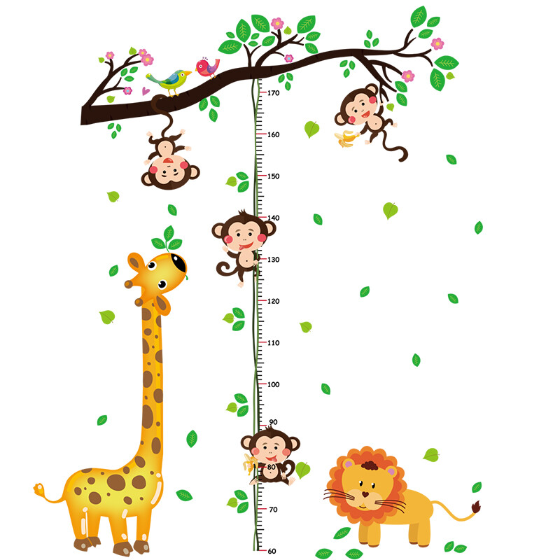 Duomeiyi removable children's room height ruler wall sticker baby bedroom wall sticker cartoon animal height wall sticker monkey climbing