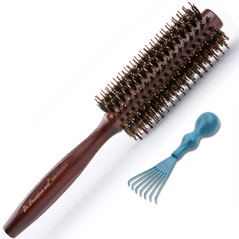 Creative art comb children men's general wooden curling hair comb curler inner buckle round roller comb pig mane straight hair straight hair comb modeling comb 0552