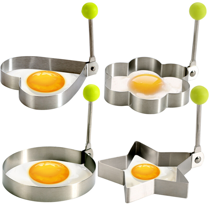 Oak oak stainless steel egg fryer creative egg frying mold egg ring model grinding tool egg frying four piece set c017