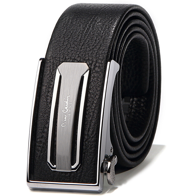 Pierre Cardin belt men's automatic buckle cowhide business leisure simple belt alloy buckle belt jfa80411615aa black