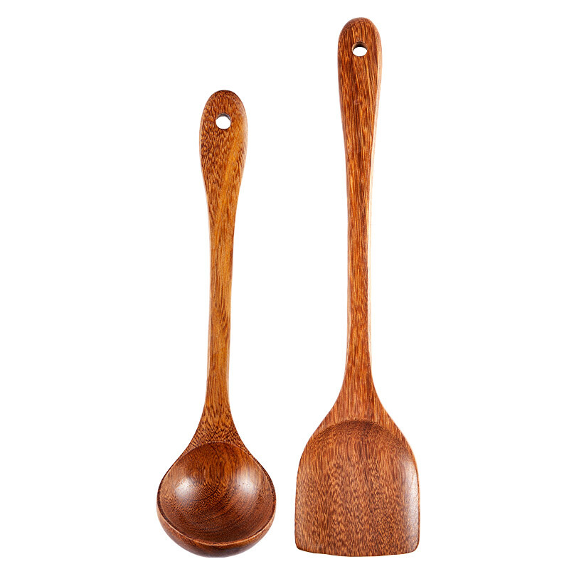 Tangzong chopsticks chicken wing wooden shovel Spoon Set 2-piece solid wood pot shovel log wooden spoon c6661