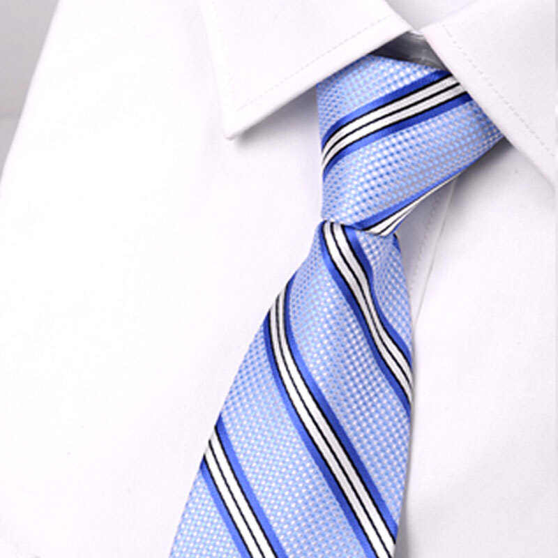 Glo-story ZIPPER TIE men's business formal dress fashion tie gift box mld824066 light blue