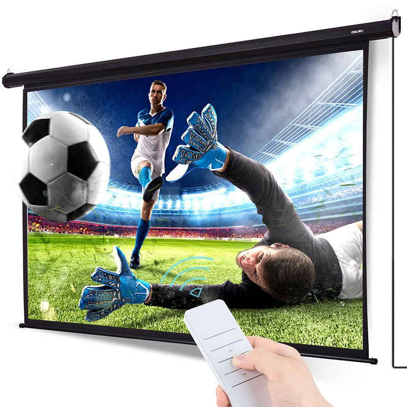 Deli 100 inch 16:10 remote control electric projection screen projection screen (standard remote control) home projector screen 50442