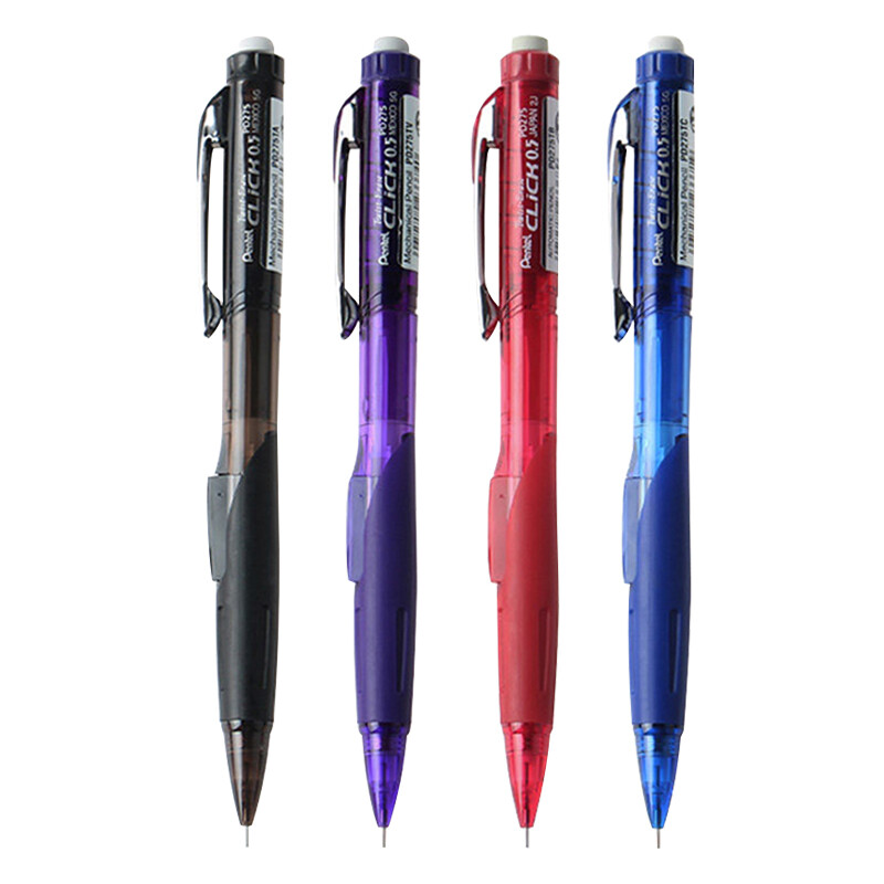 Pentel 4-color 5-piece mixed side press movable pencil 0.5mm student automatic pencil telescopic rubber pd275ta