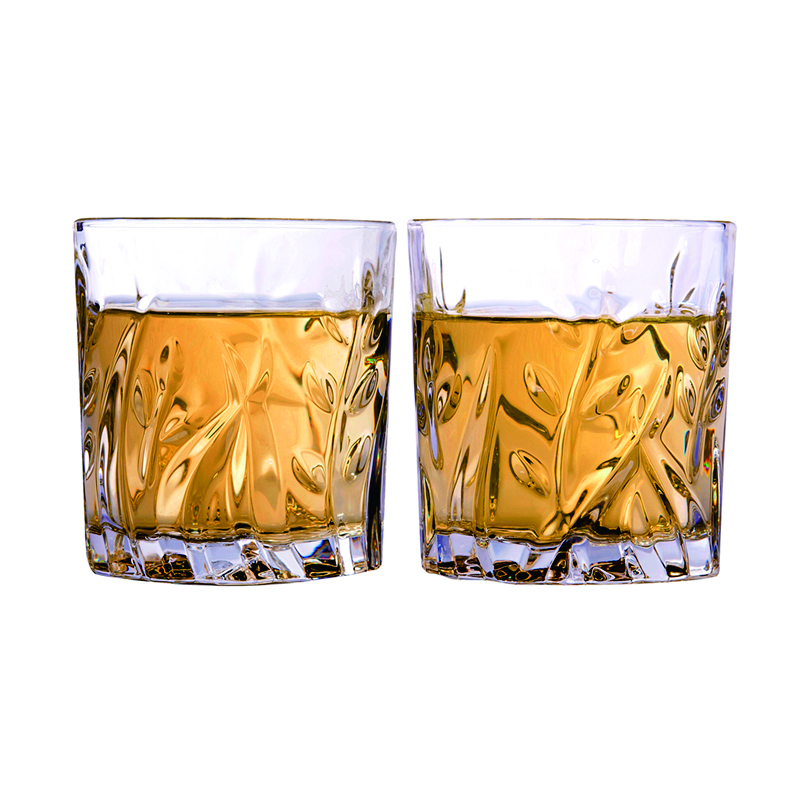 Jieyajie wine cup glass foreign wine cup (300ml) spirit cup set glass water cup Willow Leaf Cup (2 pieces)
