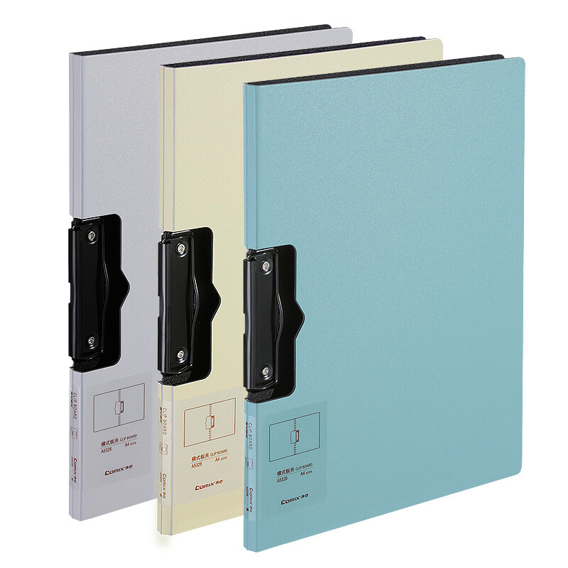 Comix A4 simple horizontal folding board clip practical meeting folder a5328 gray