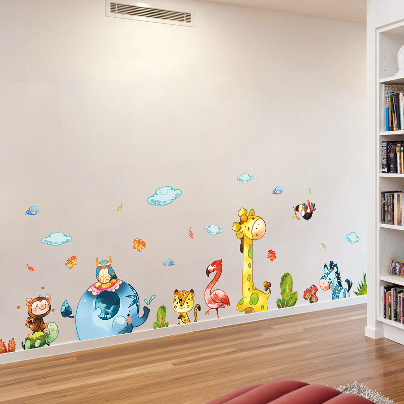 Ink bucket Fish Wall Stickers cute fun party 7536 anchor line animal stickers children's room waterproof and antifouling creative stickers boys and girls bedroom wall self-adhesive wall stickers 30x90cmx2
