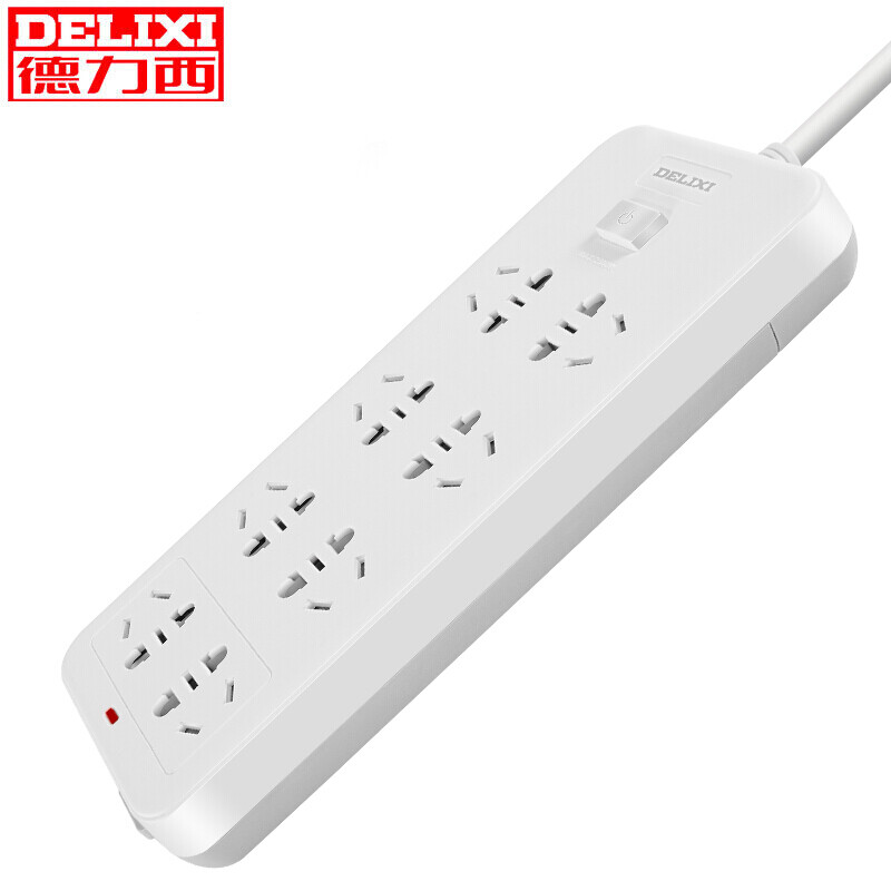 Delixi cd98j-lk8x new national standard socket / plug bank / patch panel / wiring board / trailing board / patch panel eight position five hole general control, with a total length of 1.8m