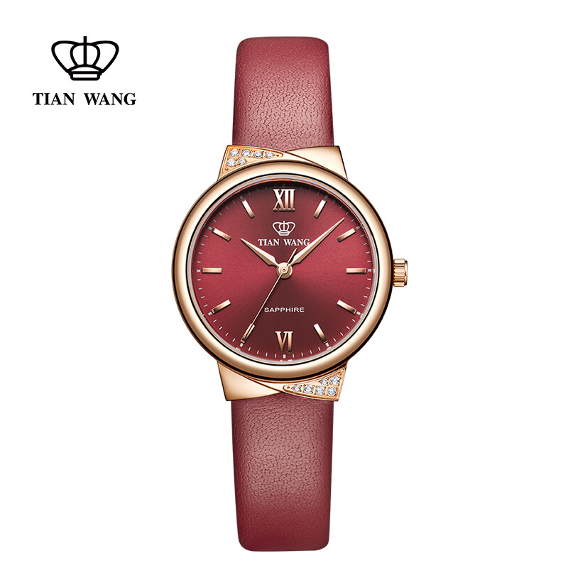 Tianwang watch Star Series Belt quartz fashion women's watch wine red ls3951p LR. R
