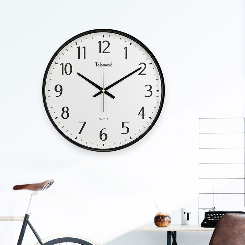 Telesonic wall clock creative fashion simple clock living room clock silent wall clock q3644-3 black