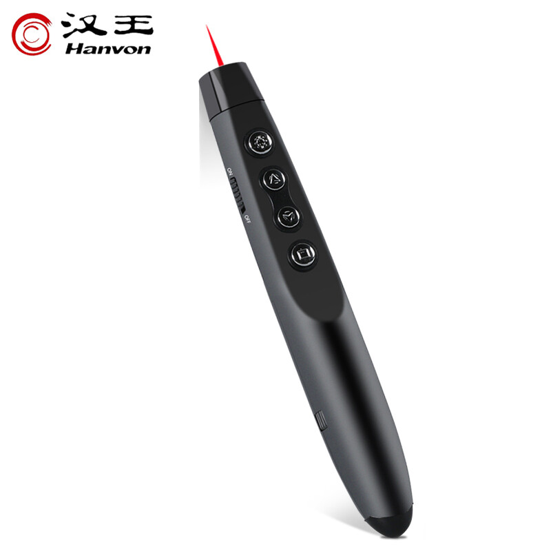 Hanvon A100 integrated 360 ° ppt page turning pen laser pen remote control projection pen electronic pointer pen black red light