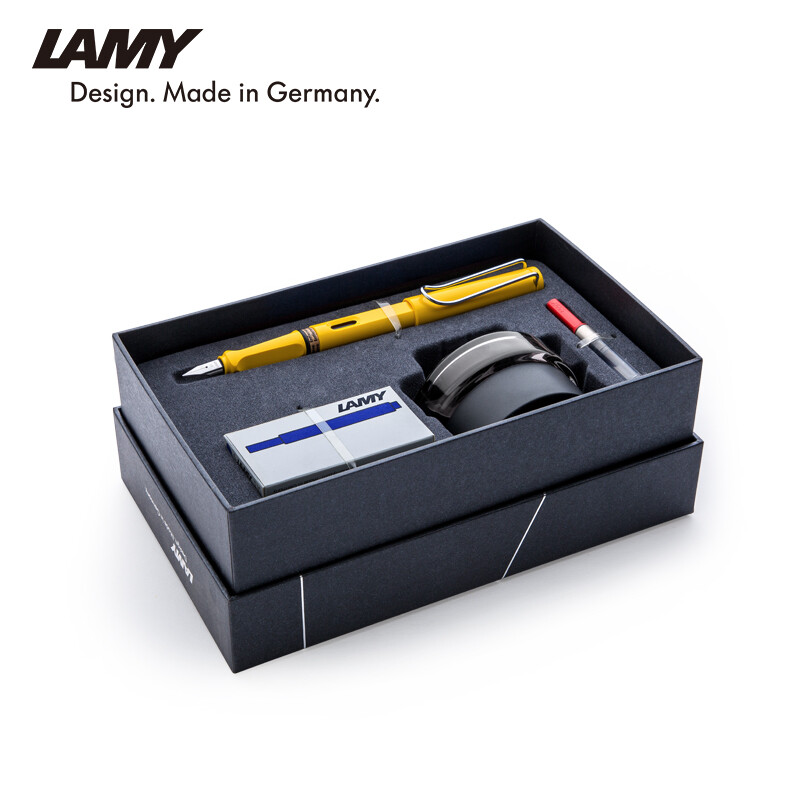 Lamy Lingmei business gift box set black ink blue water core hunting yellow EF NIB ink pen 18ef 0.5mm
