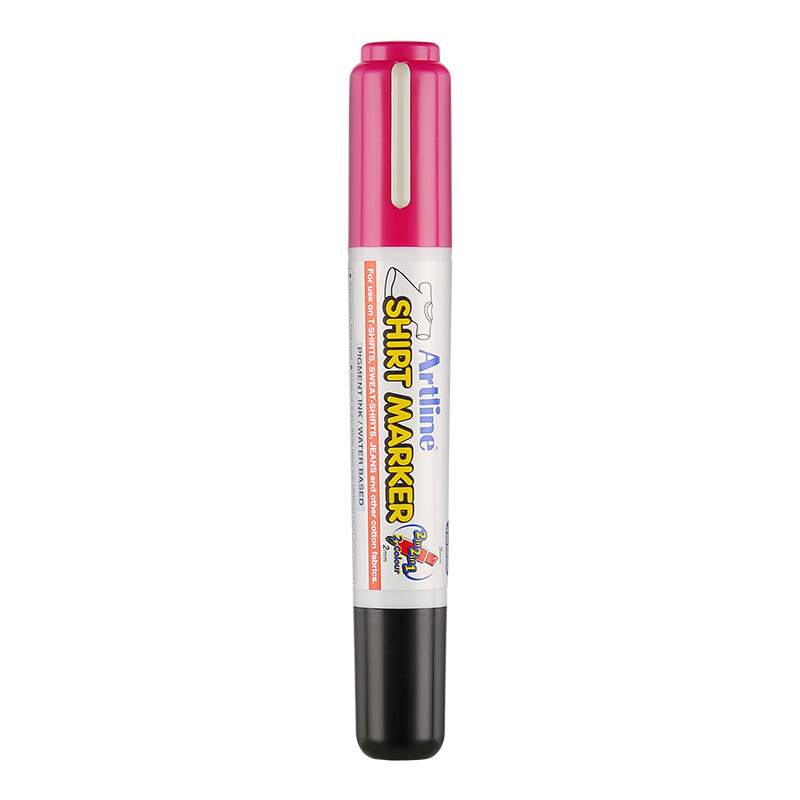 SHACHIHATA DIY textile pigment clothing cloth hand-painted graffiti painting T-shirt pen double headed 2.0-5.0mm rose red / black ekt-25tt