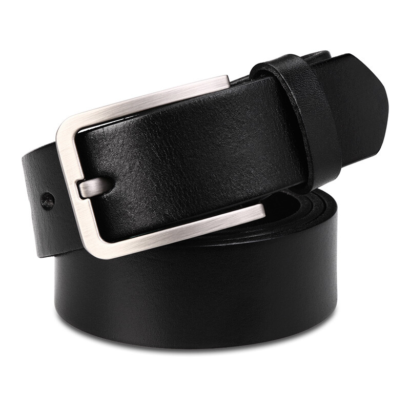 Cattle headed leather belt leather men's needle buckle leather belt men's top layer cattle leather pants belt men's youth leisure versatile Korean version belt body np5059 elegant black
