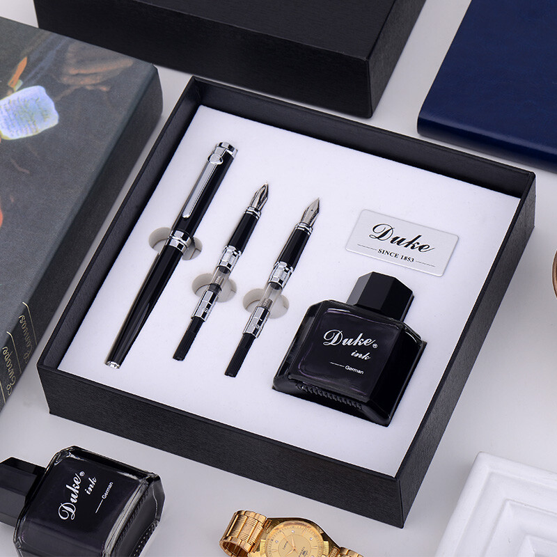 Duke lingshang three-purpose pen, pearl pen + composite fine brush + pen in one / give away / self use / calligraphy practice / gift box / silver clip