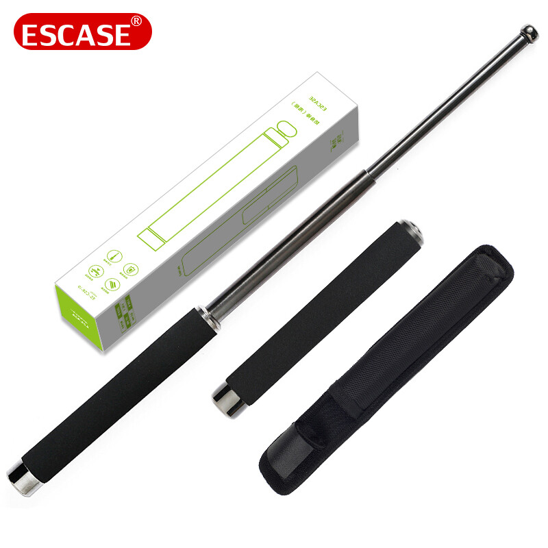 Escase self-defense stick artifact swing stick anti wolf weapon three section stick telescopic Volkswagen Toyota Mercedes Benz BMW car universal storage bag box household outdoor tactics car stick i9 mysterious black