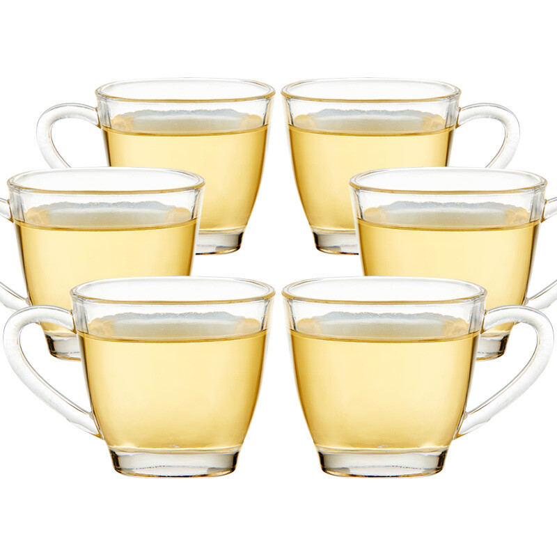 Lilac tea cup glass milk tea coffee cup thickened heat-resistant suit (six pack) wjjd510-6