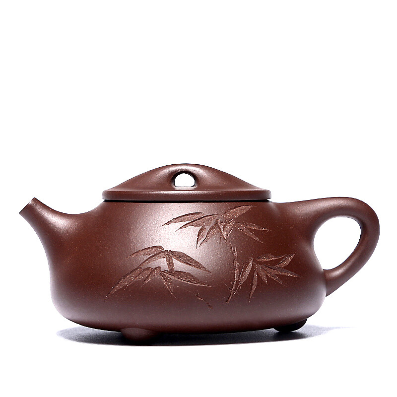 Centennial Liyong purple clay teapot Yixing handmade raw ore Purple mud is as open-minded as a valley stone ladle Teapot Set 260ml
