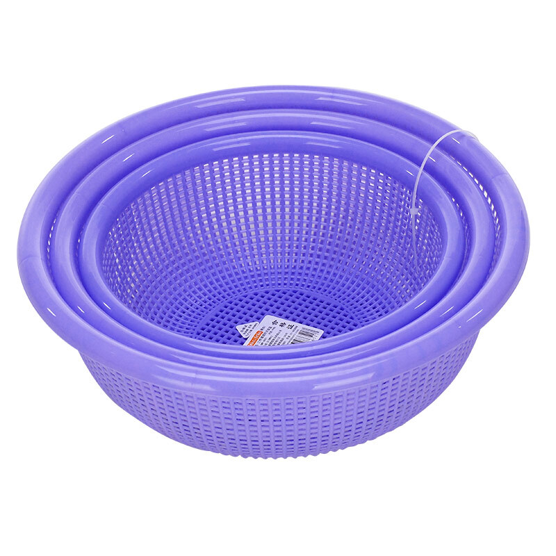 Jeko & jeko kitchen plastic circular hollow vegetable washing basket three piece set fruit and vegetable washing basin drainage basket household vegetable washing basket swp-8651 random color
