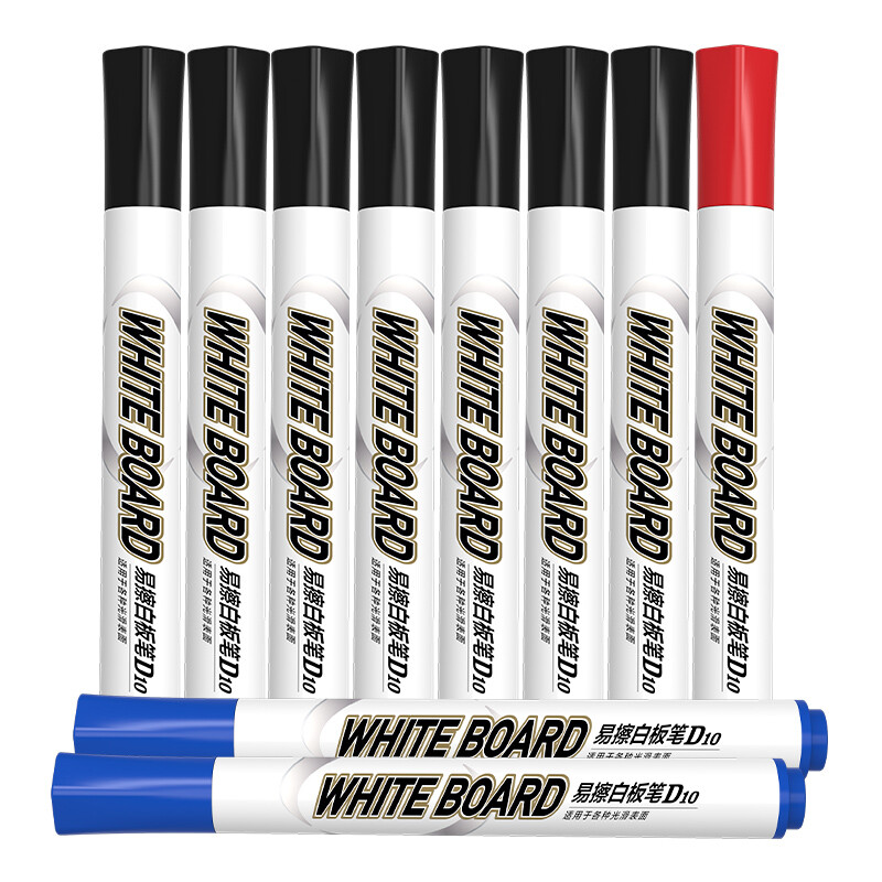 Chenguang (M & G) single head whiteboard pen erasable and easy to wipe office meeting pen mixed pack (7 Black + 2 Blue + 1 red) 10 pieces / box awmy2232